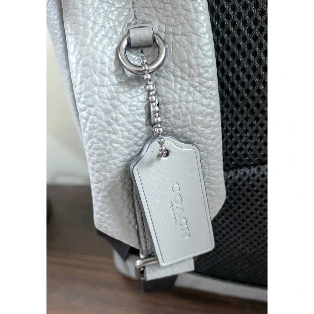 Coach C1280 Pebble Leather Light Grey Men's Backpack